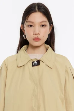 Mujer BIMBA Y LOLA Gabardinas Y Chaquetas<Gabardina Recta Midi Ocre