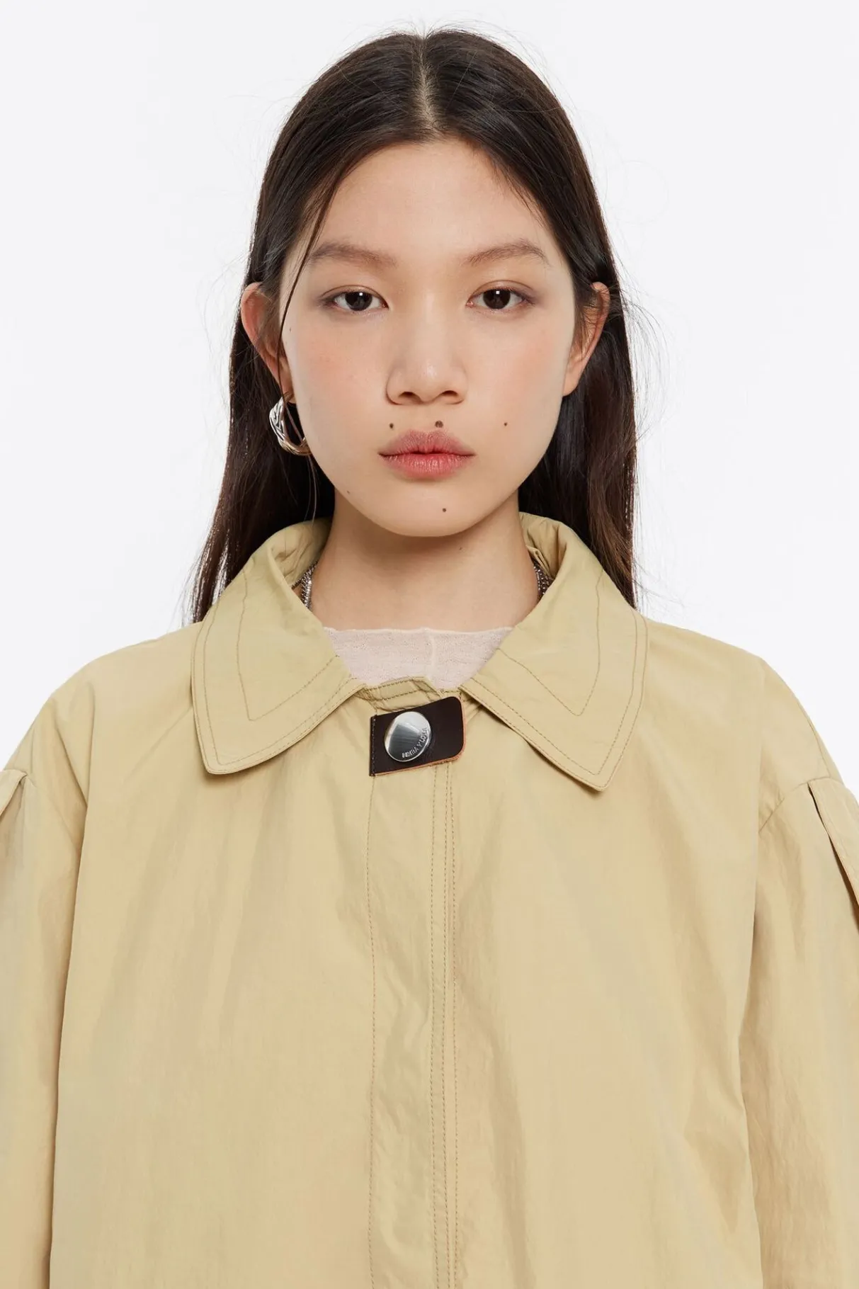 Mujer BIMBA Y LOLA Gabardinas Y Chaquetas<Gabardina Recta Midi Ocre