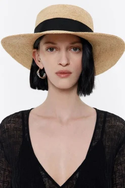 Mujer BIMBA Y LOLA Gorros Y Gorras<Gorro Canotier Rafia Natural