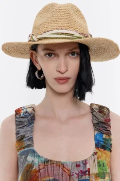 Mujer BIMBA Y LOLA Gorros Y Gorras<Gorro Rafia Natural Marfil