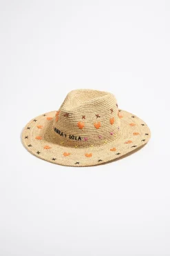 Mujer BIMBA Y LOLA Gorros Y Gorras<Gorro Rafia Natural Naranja
