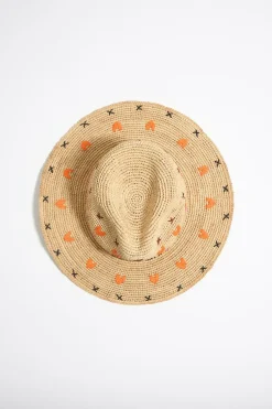 Mujer BIMBA Y LOLA Gorros Y Gorras<Gorro Rafia Natural Naranja