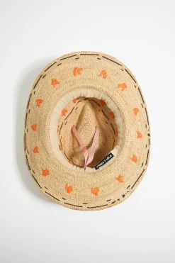 Mujer BIMBA Y LOLA Gorros Y Gorras<Gorro Rafia Natural Naranja