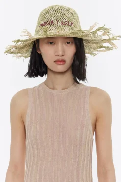 Mujer BIMBA Y LOLA Gorros Y Gorras<Gorro Rafia Verde