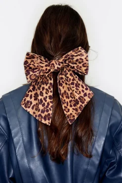 Mujer BIMBA Y LOLA Accesorios Pelo<Horquilla Lazo Print Leopard Natural