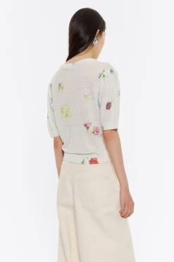 Mujer BIMBA Y LOLA Total Look<Jersey Ajustado Lino Flowers Gris