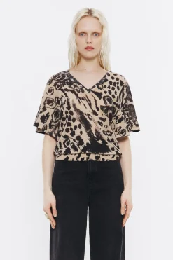 Mujer BIMBA Y LOLA Punto<Jersey Lino Animal Mix Camel