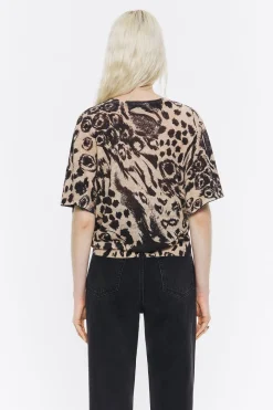 Mujer BIMBA Y LOLA Punto<Jersey Lino Animal Mix Camel