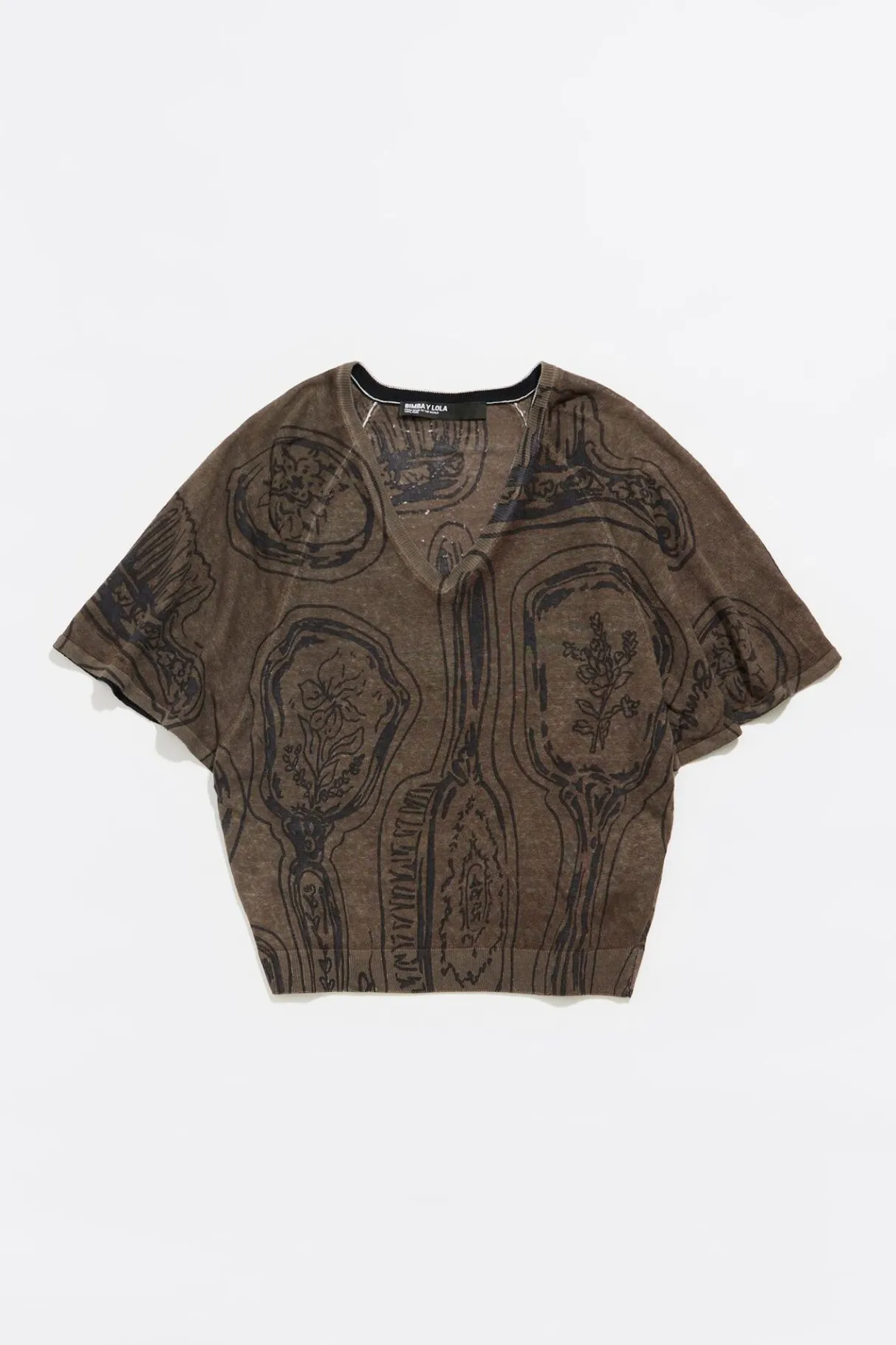 Mujer BIMBA Y LOLA Punto<Jersey Lino Mirrors Caqui