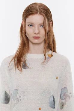 Mujer BIMBA Y LOLA Punto<Jersey Recto Lino Waves Marfil