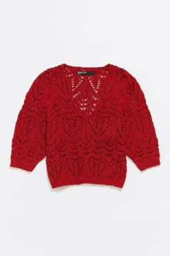 Mujer BIMBA Y LOLA Punto<Jersey Recto Punto Calado Rojo