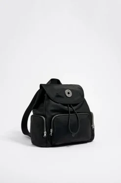 Mujer BIMBA Y LOLA Bolsos Nylon<Mochila Mediana Multibolsillos Negra