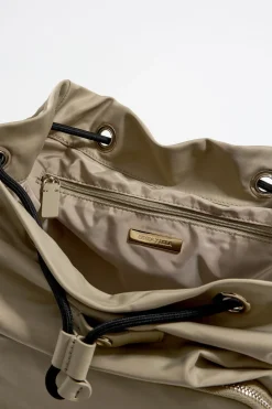 Mujer BIMBA Y LOLA Bolsos Nylon<Mochila Mediana Nylon Caqui Claro