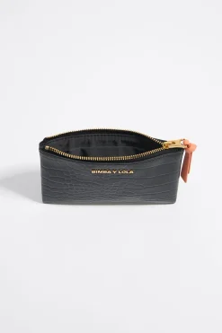 Mujer BIMBA Y LOLA Carteras Y Monederos<Monedero Grabado Cocodrilo Negro