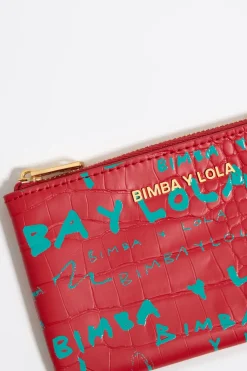 Mujer BIMBA Y LOLA Carteras Y Monederos<Monedero Grabado Cocodrilo Rojo
