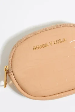 Mujer BIMBA Y LOLA Carteras Y Monederos<Monedero Ovalado Grabado Cocodrilo Arena