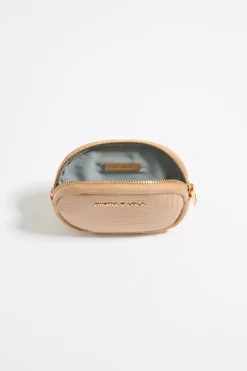 Mujer BIMBA Y LOLA Carteras Y Monederos<Monedero Ovalado Grabado Cocodrilo Arena