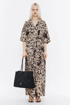 Mujer BIMBA Y LOLA Vestidos Y Monos<Mono Cargo Fluido Animal Mix Camel