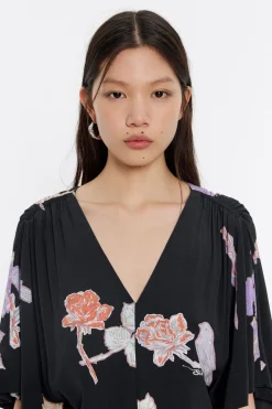 Mujer BIMBA Y LOLA Vestidos Y Monos<Mono Fluido Birds Gris Oscuro