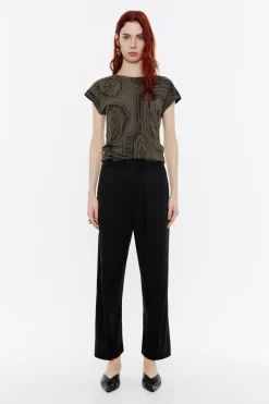 Mujer BIMBA Y LOLA Pantalones<Pantalon Barrel Lana Negro