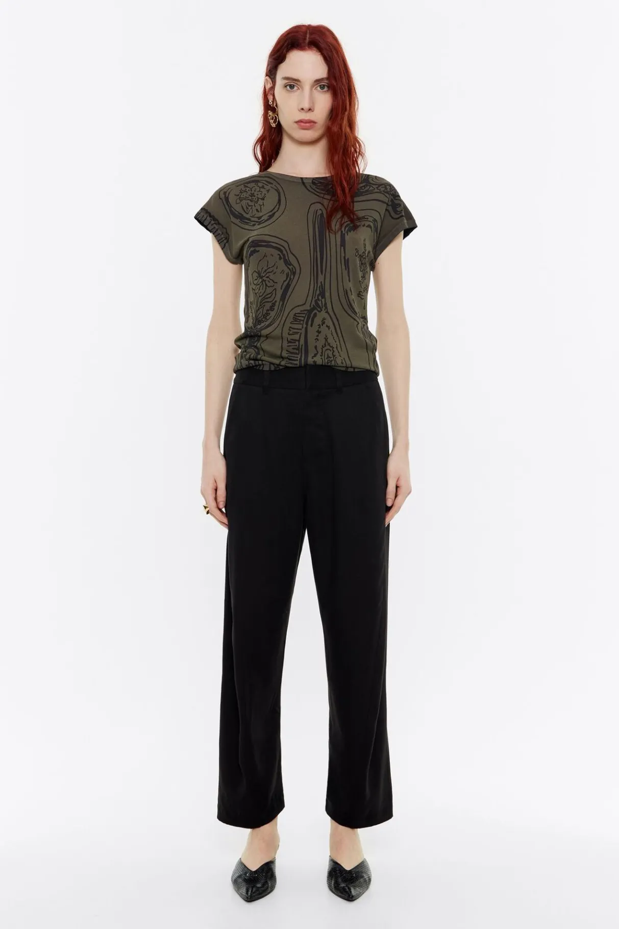 Mujer BIMBA Y LOLA Pantalones<Pantalon Barrel Lana Negro
