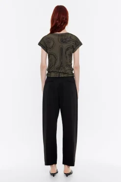 Mujer BIMBA Y LOLA Total Look<Pantalon Barrel Lana Negro