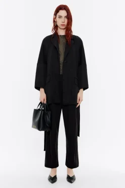 Mujer BIMBA Y LOLA Total Look<Pantalon Barrel Lana Negro