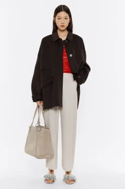 Mujer BIMBA Y LOLA Pantalones<Pantalon Campana Algodon Piedra