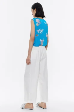 Mujer BIMBA Y LOLA Pantalones<Pantalon Campana Lino Lavado Marfil