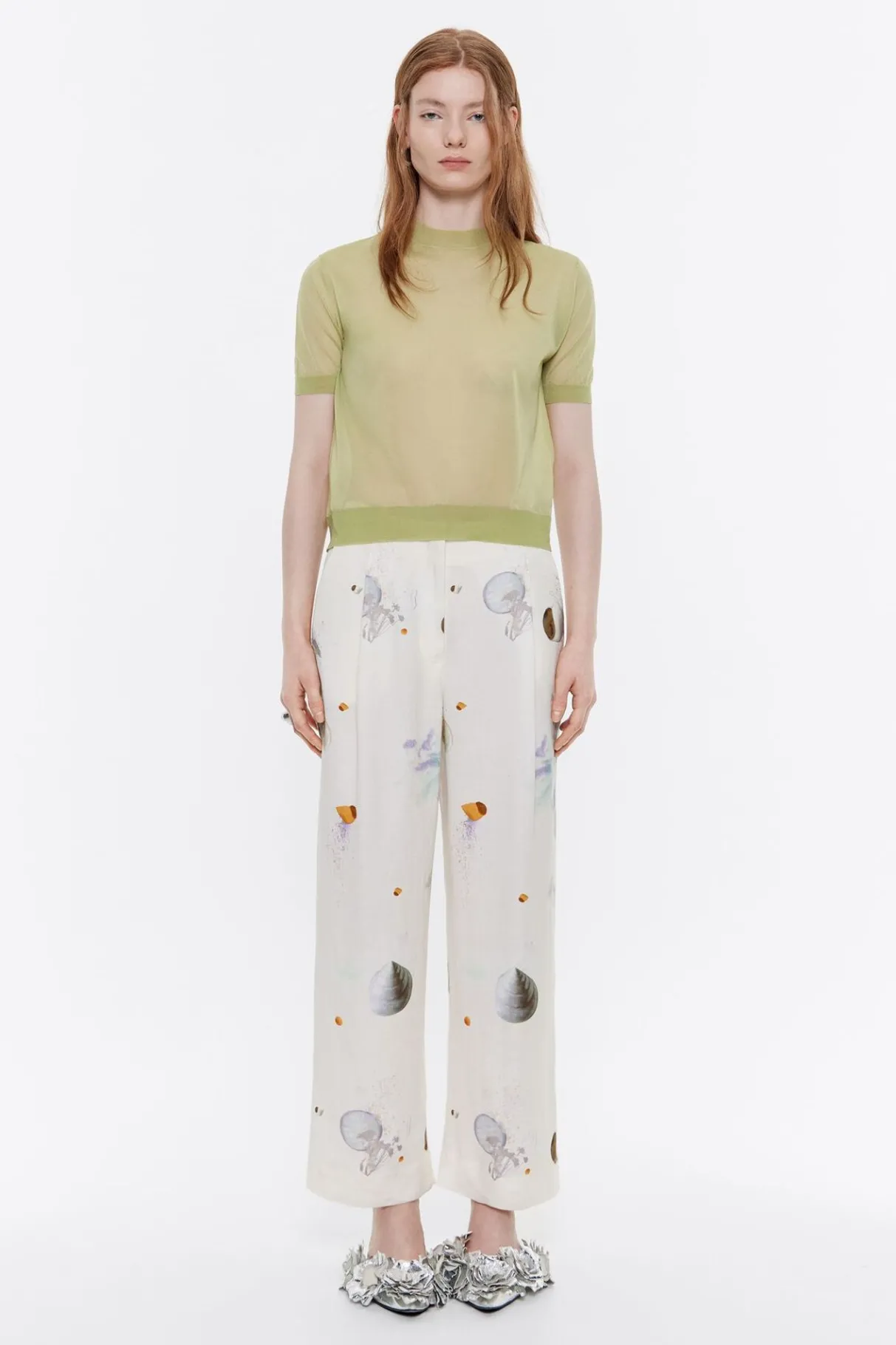 Mujer BIMBA Y LOLA Pantalones<Pantalon Carrot Lino Waves Marfil