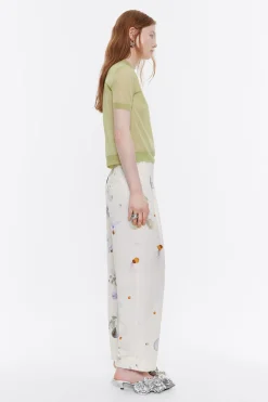 Mujer BIMBA Y LOLA Pantalones<Pantalon Carrot Lino Waves Marfil
