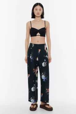 Mujer BIMBA Y LOLA Pantalones<Pantalon Carrot Lino Waves Antracita