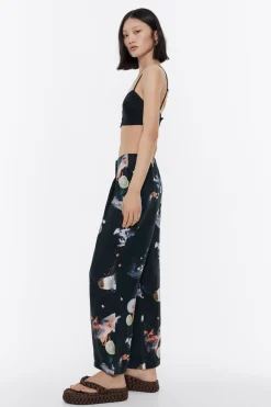 Mujer BIMBA Y LOLA Pantalones<Pantalon Carrot Lino Waves Antracita