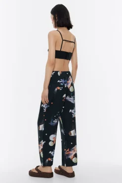 Mujer BIMBA Y LOLA Pantalones<Pantalon Carrot Lino Waves Antracita