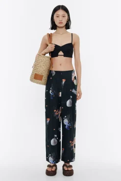 Mujer BIMBA Y LOLA Pantalones<Pantalon Carrot Lino Waves Antracita