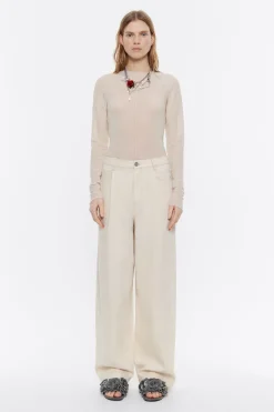 Mujer BIMBA Y LOLA Pantalones<Pantalon Denim Pinzas Crudo