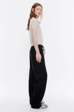 Mujer BIMBA Y LOLA Total Look<Pantalon Jogger Lino Negro Lavado