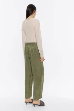 Mujer BIMBA Y LOLA Pantalones<Pantalon Jogger Tobillero Caqui Lavado