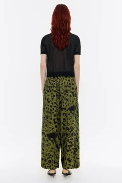 Mujer BIMBA Y LOLA Total Look<Pantalon Lino Animal Mix Verde