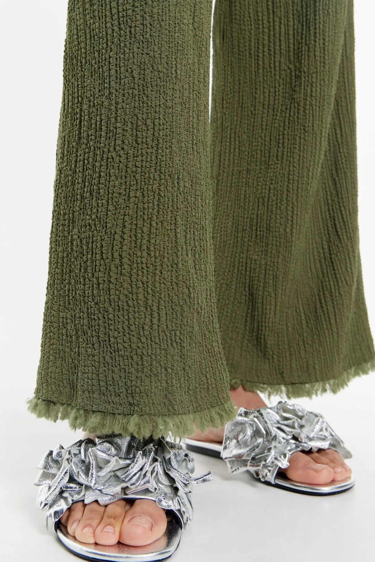 Mujer BIMBA Y LOLA Total Look<Pantalon Recto Desflecado Caqui