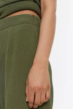 Mujer BIMBA Y LOLA Total Look<Pantalon Recto Desflecado Caqui