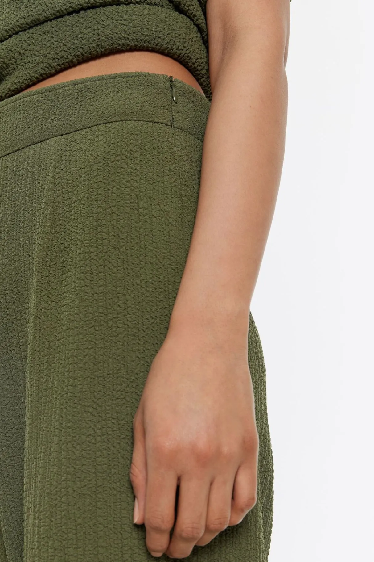 Mujer BIMBA Y LOLA Total Look<Pantalon Recto Desflecado Caqui