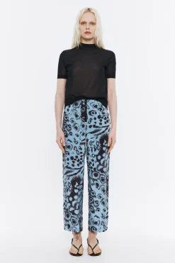 Mujer BIMBA Y LOLA Total Look<Pantalon Recto Fluido Animal Mix Azul