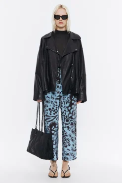 Mujer BIMBA Y LOLA Total Look<Pantalon Recto Fluido Animal Mix Azul