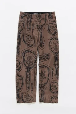 Mujer BIMBA Y LOLA Pantalones<Pantalon Recto Fluido Mirrors Caqui