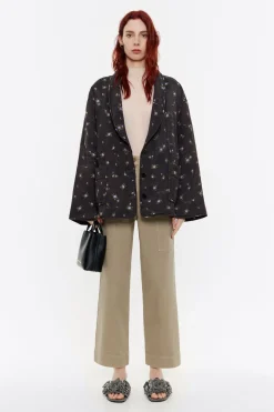 Mujer BIMBA Y LOLA Pantalones<Pantalon Recto Tobillero Caqui