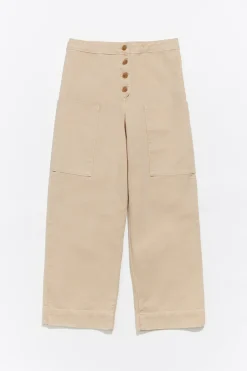 Mujer BIMBA Y LOLA Pantalones<Pantalon Recto Tobillero Beige