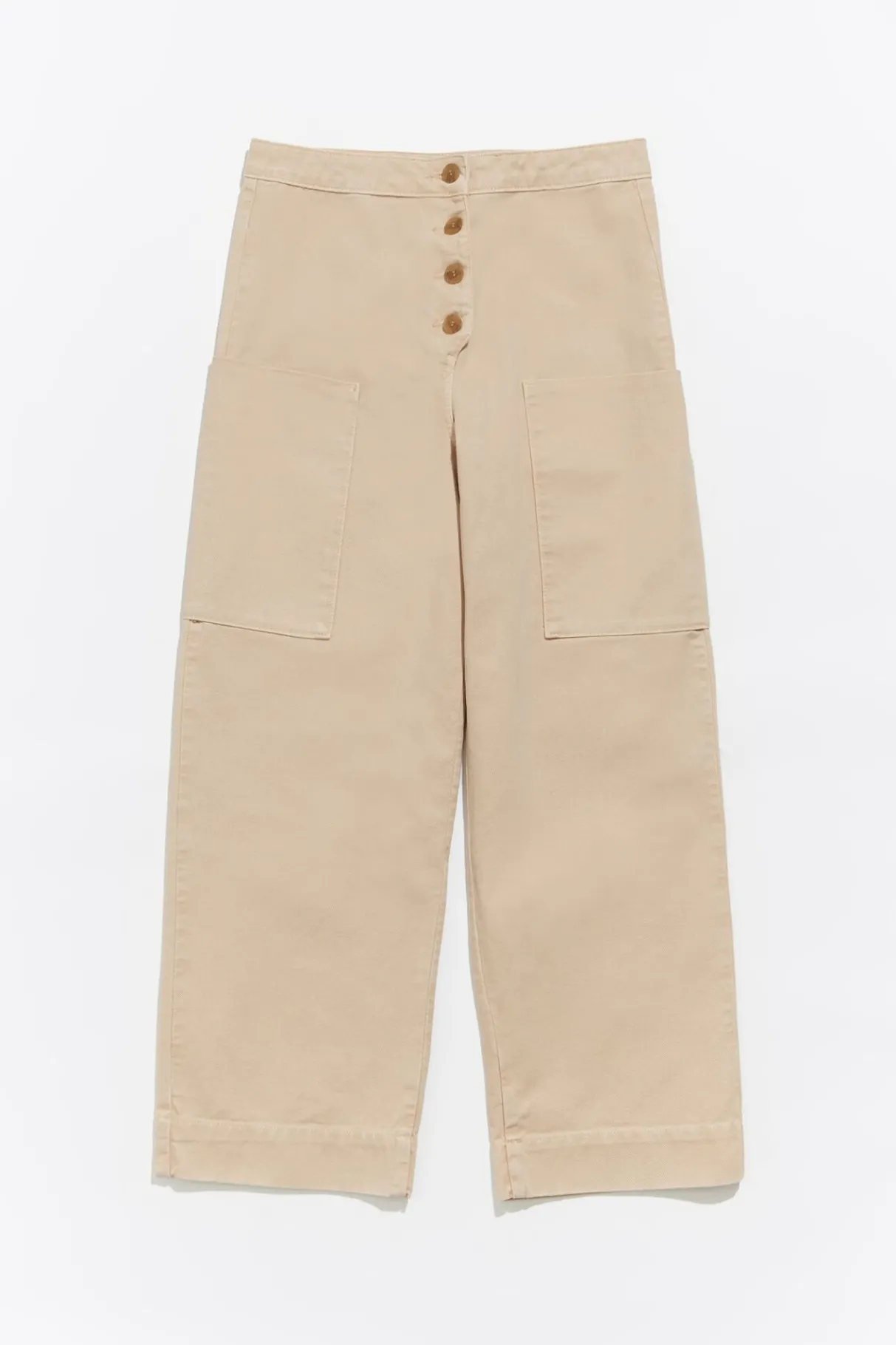 Mujer BIMBA Y LOLA Denim<Pantalon Recto Tobillero Beige