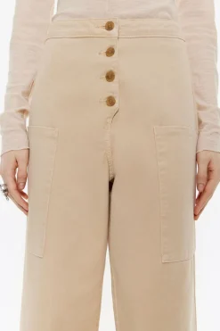 Mujer BIMBA Y LOLA Denim<Pantalon Recto Tobillero Beige