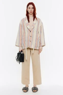 Mujer BIMBA Y LOLA Denim<Pantalon Recto Tobillero Beige